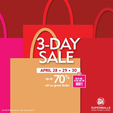 3 Day Sale: April 28 .